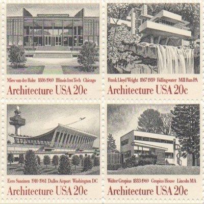 American Architecture Series Set of 4 x 20 Cent US Postage Stamps Scot 2019-22