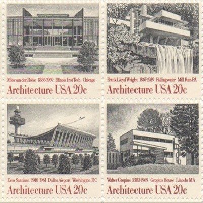 American Architecture Series Set of 4 x 20 Cent US Postage Stamps Scot 2019-22
