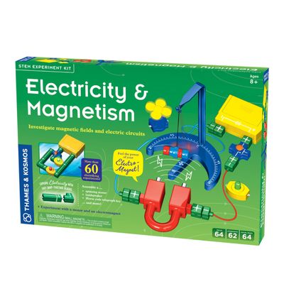 Thames & Kosmos Electricity & Magnetism Science Kit | 62 Safe Experiments Investigating Magnetic Fields & Forces for Ages 8+ | Assemble Electric Circuits with Easy Snap-Together Blocks