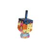 Jerusalem and Kotel Hand Painted Small Wooden Dreidel and matching Stand by Yair Emanuel view 1