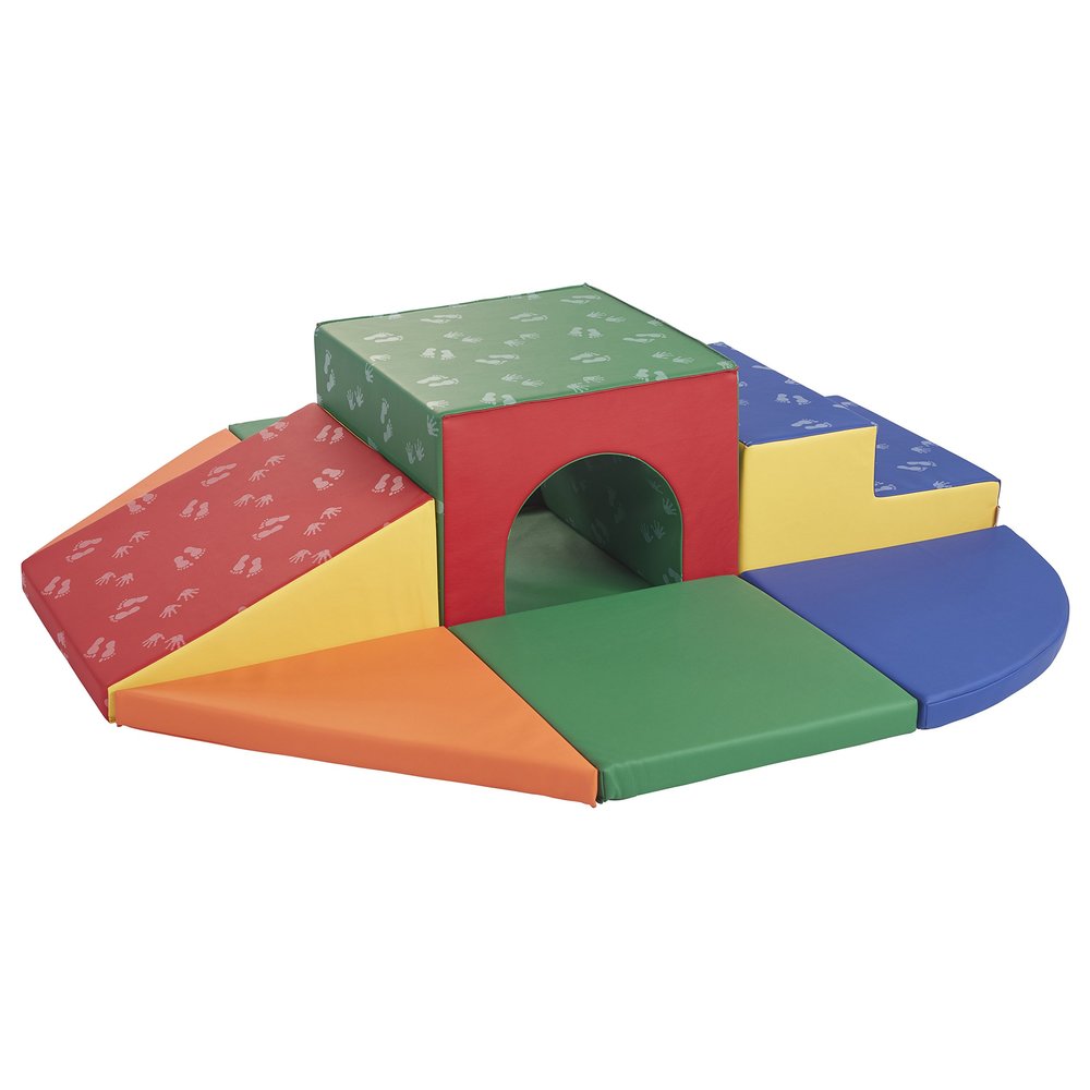 ECR4Kids SoftZone Lincoln Tunnel Climber, Toddler Playset, Assorted, 9-Piece