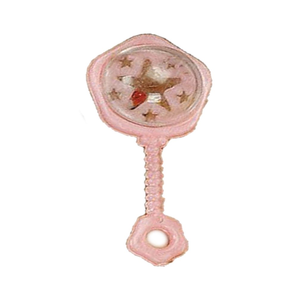 24 Small Plastic Rattles with Beads Inside for Noise - Pink
