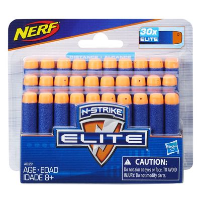Nerf Darts 30 Pack Refill For Elite Blasters -- Official N-Strike Elite Darts -- For Kids, Teens, Adults , Blue