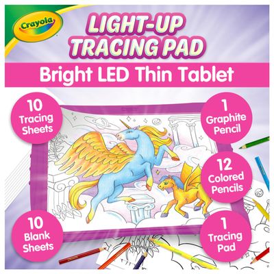 Crayola Light Up Tracing Pad Pink, Best Birthday, Holiday & Christmas Gifts for Girls & Boys, 6, 7, 8 Year Olds, Kids Toys, Light Box Art Kit for Kids [Amazon Exclusive]