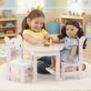 18 Inch Doll Dining Table and 2 Chairs Set Floral Emily Rose Wooden 18' Doll Furniture Dolls NOT Included Fits American Girl Our Generation view 3