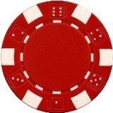50 Clay Composite Dice Striped 11.5-Gram Poker Chips (RED)