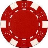 50 Clay Composite Dice Striped 11.5-Gram Poker Chips (RED)