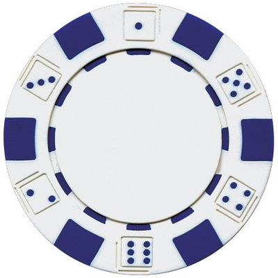 50 Clay Composite Dice Striped 11.5-Gram Poker Chips (WHITE)