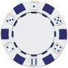 50 Clay Composite Dice Striped 11.5-Gram Poker Chips (WHITE)