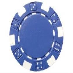 GEORGE & COMPANY LLC 50 Clay Composite Dice Striped Poker Chips (BLUE) - Dice Set - Chips - 11.5-Gram - Casino Theme - Adults