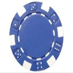 GEORGE & COMPANY LLC 50 Clay Composite Dice Striped Poker Chips (BLUE) - Dice Set - Chips - 11.5-Gram - Casino Theme - Adults