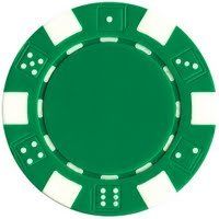 50 Clay Composite Dice Striped 11.5-Gram Poker Chips (GREEN)