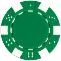 50 Clay Composite Dice Striped 11.5-Gram Poker Chips (GREEN)
