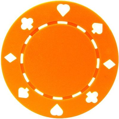 50 Clay Composite Suited 11.5-Gram Poker Chips (ORANGE)