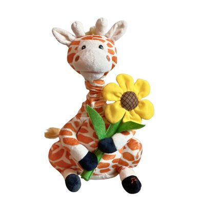 Animated Plush Giraffe - Gerry | Neck Grows and Sings Song "Your Love Lifts Me Higher" | Sweet Gift for Valentine's Day or Everyday | Romantic, Sweet, Cute Stuffed Animal for All Ages - 12 inches