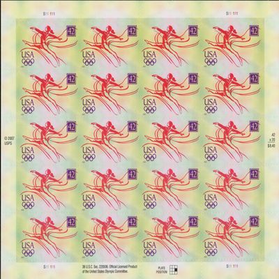 2008 SUMMER OLYMPICS ~ BEJING CHINA ~ GYMNAST KATIE DOKA #4334 Pane of 20 x 42 US Postage Stamps