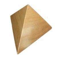 Pyramid Puzzle Size Large - 2 Piece Wood Brain Teaser Puzzle - Stocking Stuffer Gift