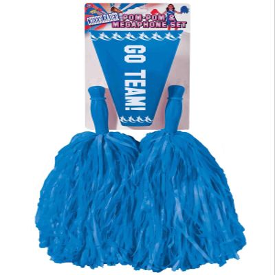 Cheerleader Pom Pom and Megaphone Set (Red)
