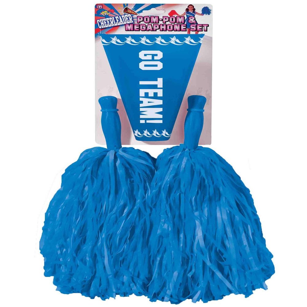 Cheerleader Pom Pom and Megaphone Set (Red)