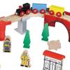 Maxim Enterprise, inc. Giant 60 pc Wooden Train Set - Complete Toy Railway w/Tracks, Engine, Cars, Bridges, Stations, People, Signs. Genuine Hardwood, Compatible with All Major Brand Accessories view 3