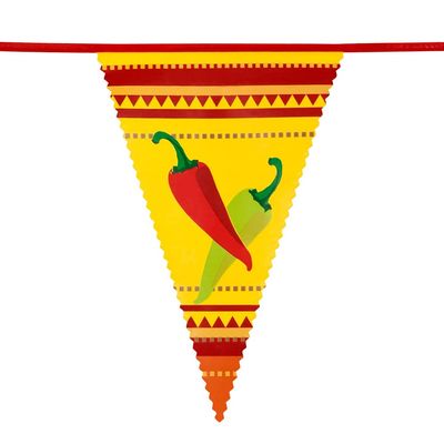 Boland 54400, Pennant Chain, Mexico, Fiesta, Length 6 m, Hanging Decoration, Garland, Birthday Party Decoration, Tableware, Theme Party, Carnival