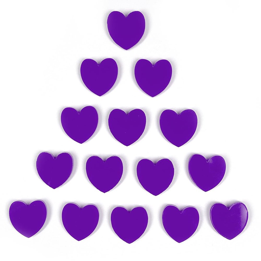 LITKO Heart Tokens | Casualty | Health | Life | Wound Marker (Purple)