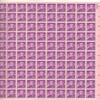 Susan B Anthony Sheet of 100 x 50 Cent US Postage Stamps NEW