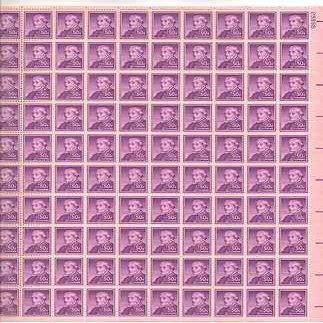 Susan B Anthony Sheet of 100 x 50 Cent US Postage Stamps NEW