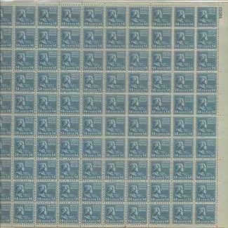 Franklin Pierce Sheet of 100 x 14 Cent US Postage Stamps NEW Scot 819