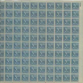 Franklin Pierce Sheet of 100 x 14 Cent US Postage Stamps NEW Scot 819