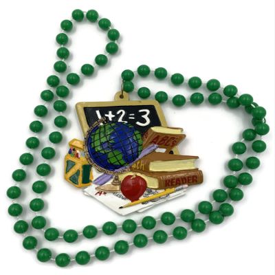 School Days Necklace New Orleans Mardi Gras Beads Spring Break Cajun Carnival Festival