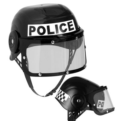 W WIDMANN MILANO Party Fashion Riot Police Helmet Hard Plastic Accessory for Police Policeman Fancy Dress