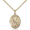 Bonyak Jewelry Saint Medal Collection Gold Filled St. Zita Pendant 3/4 x 1/2 inches with Gold Filled Lite Curb Chain view 1
