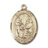 Bonyak Jewelry Saint Medal Collection Gold Filled St. Zita Pendant 3/4 x 1/2 inches with Gold Filled Lite Curb Chain view 2