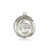 Bonyak Jewelry Saint Medal Collection Sterling Silver St. Sharbel Pendant 3/4 x 1/2 inches with Sterling Silver Lite Curb Chain view 1