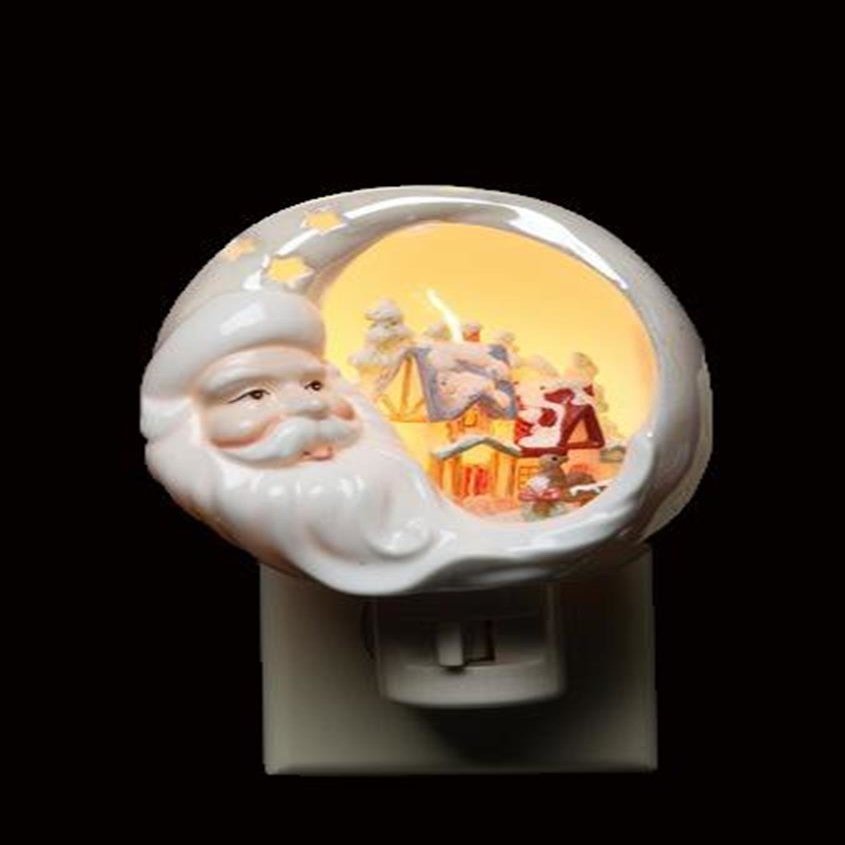 3.75" Santa Watching Over House Christmas Themed Plug-in Night Light