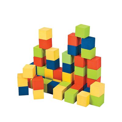 Fun Express Bright Foam Blocks - 48 Pieces - Educational and Learning Activities for Kids