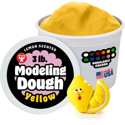 Hygloss Play Modeling Dough for Kids Safe & Non-Toxic Sensory Dough for Arts and Crafts 3 lb Tub Play Clay for Toddler Activities, Preschool Classroom Must-Haves Yellow Color, Scented