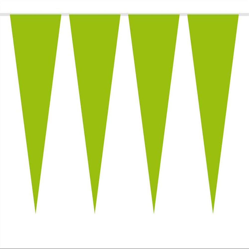 Bunting Green 10m with 15 Flags, Triangles Plastic