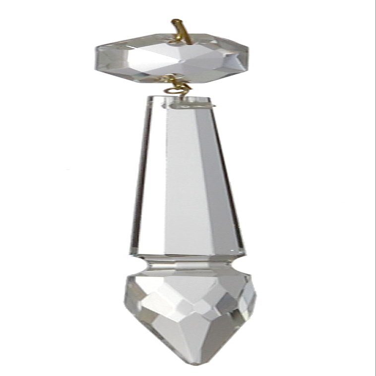 B&P Lamp 3 Inch (76mm) fine Quality Notched U-Drop Crystal Chandelier Light Replacement Pendant Prism