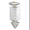 B&P Lamp BrilliantCut 4" (100mm) prism, spear cut, crystal, brass pin view 2