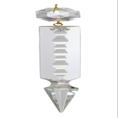 B&P Lamp BrilliantCut 3" Inch (76MM) Prism, Spear Cut, Crystal, Brass Pin