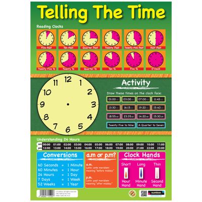 Sumbox Telling The Time Write On Activities Educational Poster