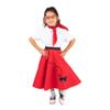 Hip Hop 50's Shop 1950s Girls 4 Piece Poodle Skirt Costume Outfit for Kids with Accessories (glasses, socks, scarf) (Child Medium Red) view 2