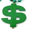 Green Blinky Dollar Sign Mardi Gras Beads Necklace New Orleans Mardi Gras Spring Break Cajun Carnival Festival view 2