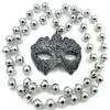 Silver Venetian Mardi Gras Beads Necklace New Orleans Mardi Gras Spring Break Cajun Carnival Festival view 1