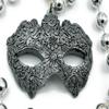 Silver Venetian Mardi Gras Beads Necklace New Orleans Mardi Gras Spring Break Cajun Carnival Festival view 2