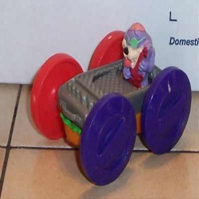 1991 Mcdonalds Tiny Toon Adventures Flipcar Pig & Dizzy Devil Happy Meal Toy