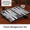 Mainstreet Classics by GLD Products Pennsylvania Ave Backgammon Board Game Set , Black/White/Wood/Gry, 16 - 20 inches view 3