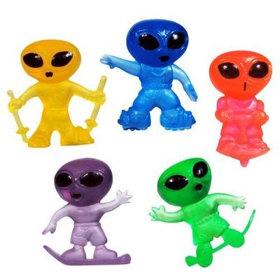 CollectsNHobbies Tiny Mini Neon Alien Figures Lot of 25
